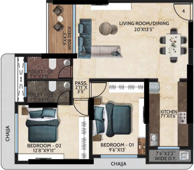 2 BHK Flat in Aditya Hari Smruti CHS in Borivali West, Mumbai - Image 904800