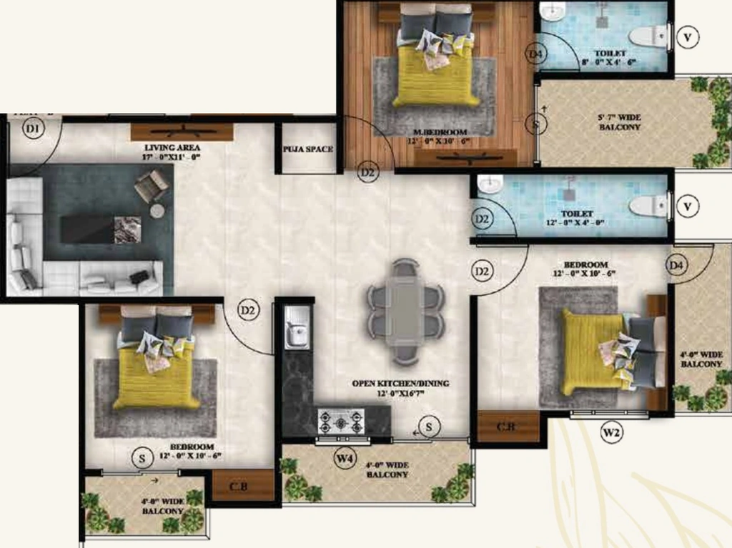3 BHK Flat in Aashiyana Tirupati Enclave in Tupudana, Ranchi - Image 904797