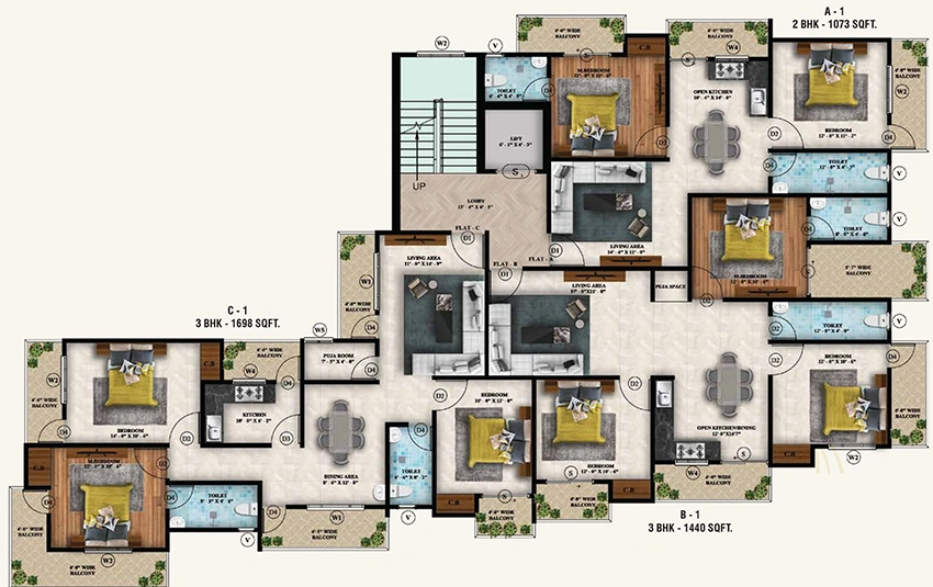Floor Plan of Aashiyana Tirupati Enclave in Tupudana, Ranchi - Image 372739