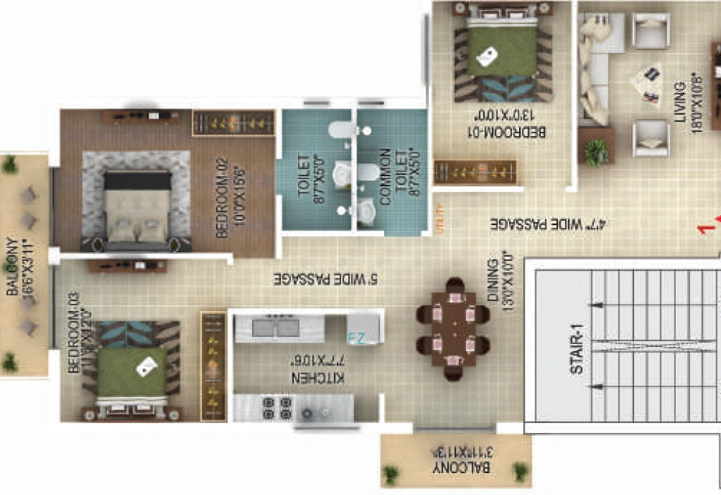 3 BHK Flat in Anandi Status in Tupudana, Ranchi - Image 904804