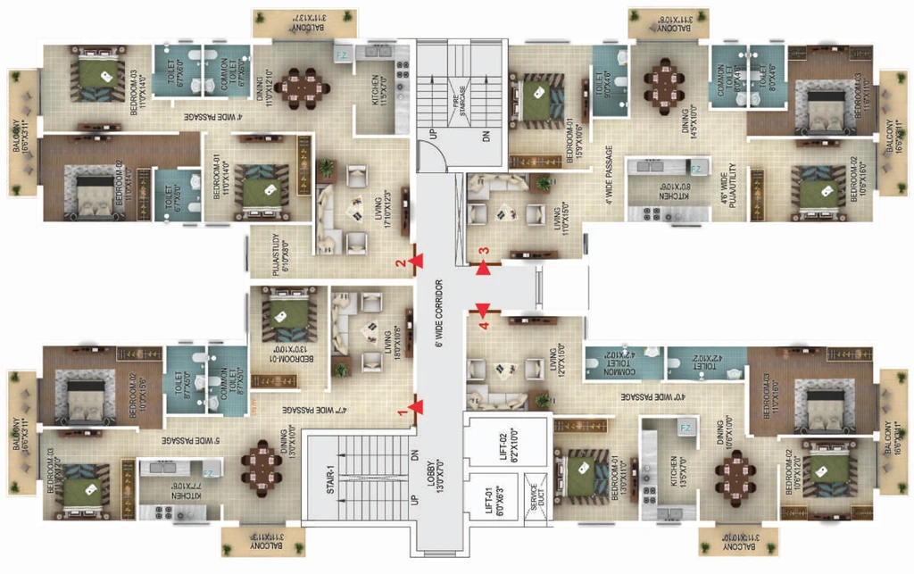 Floor Plan of Anandi Status in Tupudana, Ranchi - Image 372753