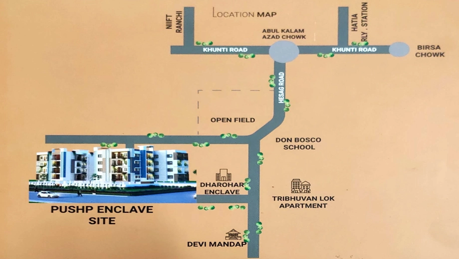 Location of Chankaya Pushp Enclave in Hatia, Ranchi - Image 372764