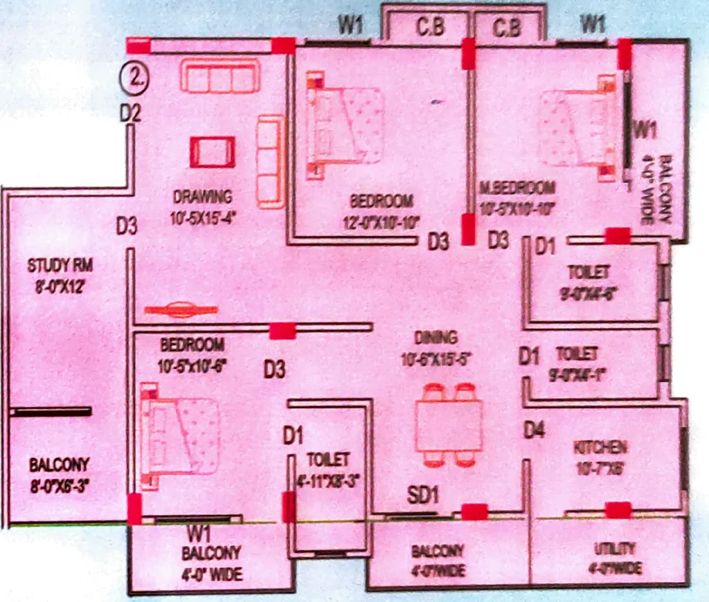 3 BHK Flat in GS Pitamber Tower in Bariatu, Ranchi - Image 904814