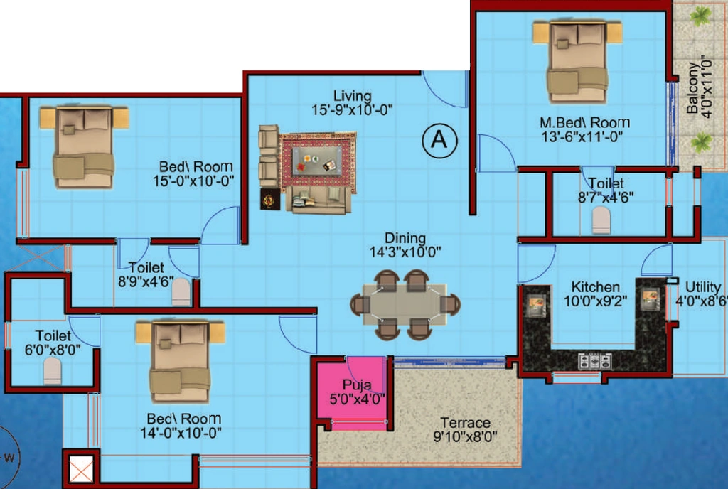 3 BHK Flat in Ganpati Enclave in Bariatu, Ranchi - Image 904817