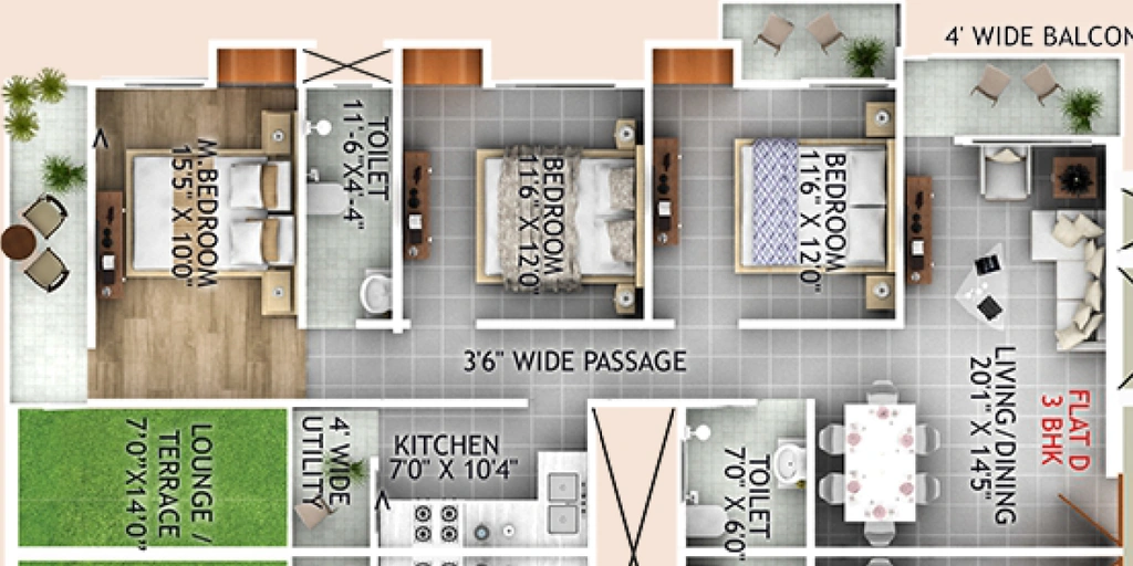 3 BHK Flat in Global Regency Tower in Pundag, Ranchi - Image 904819