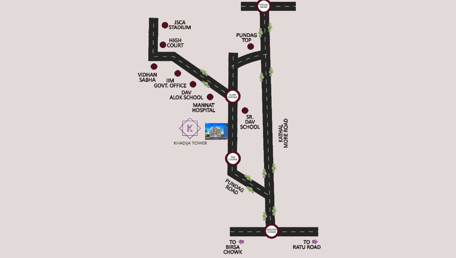 Location of Global Khatija Tower in Pundag, Ranchi - Image 372791