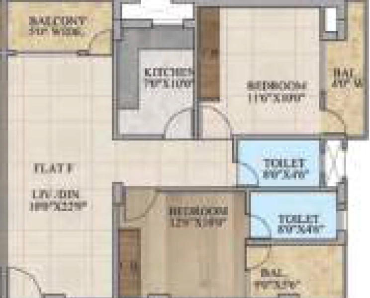 2 BHK Flat in Haider City in Bariatu, Ranchi - Image 904823