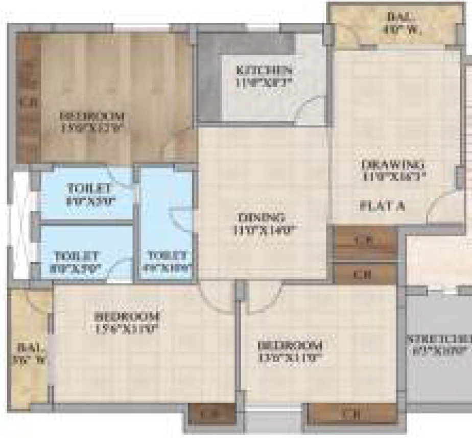 3 BHK Flat in Haider City in Bariatu, Ranchi - Image 904825
