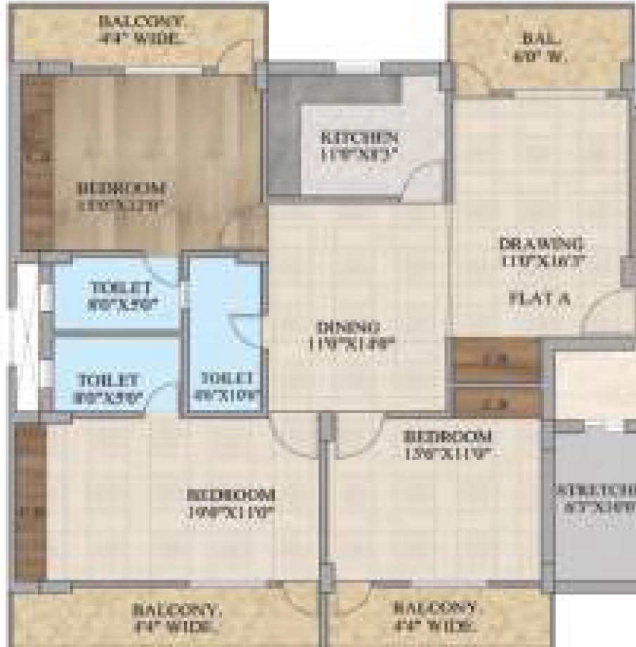 3 BHK Flat in Haider City in Bariatu, Ranchi - Image 904826