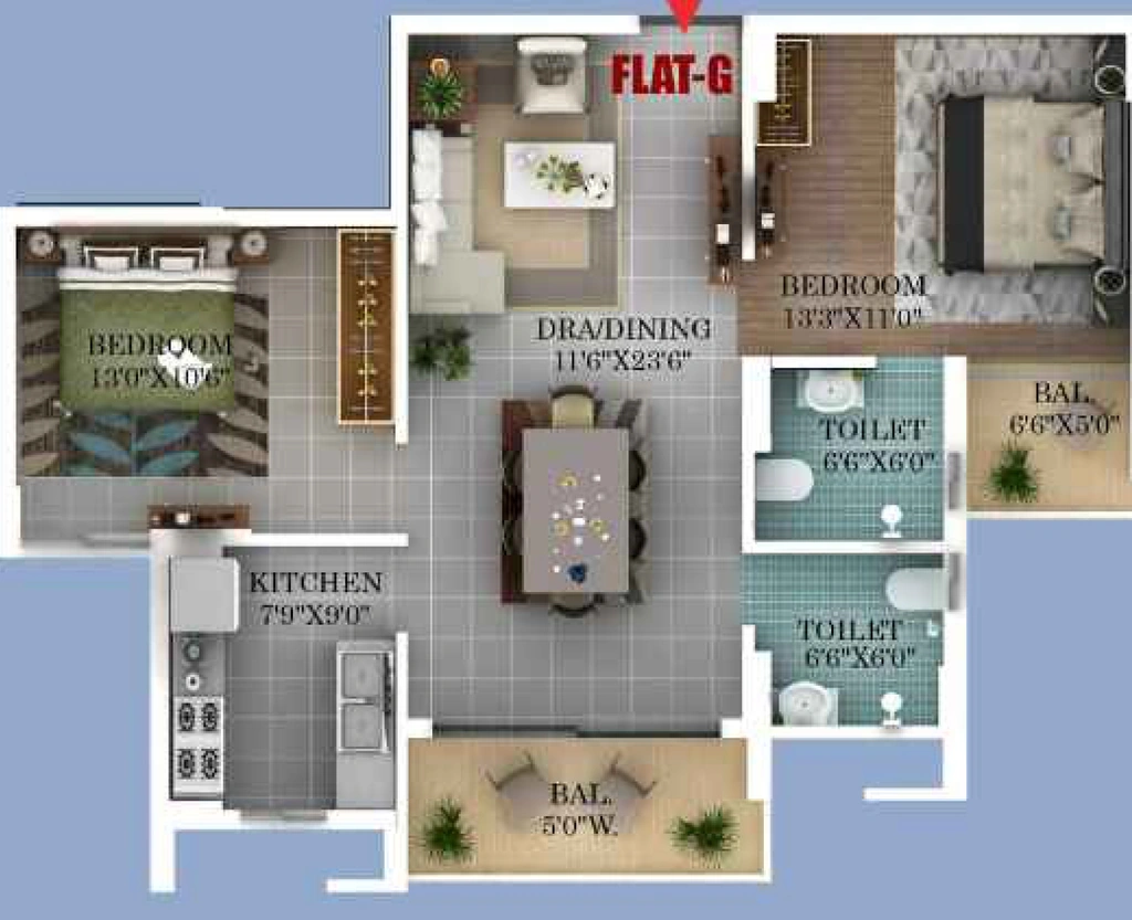 2 BHK Flat in Hritam Ram Rupa Height in Tupudana, Ranchi - Image 904829