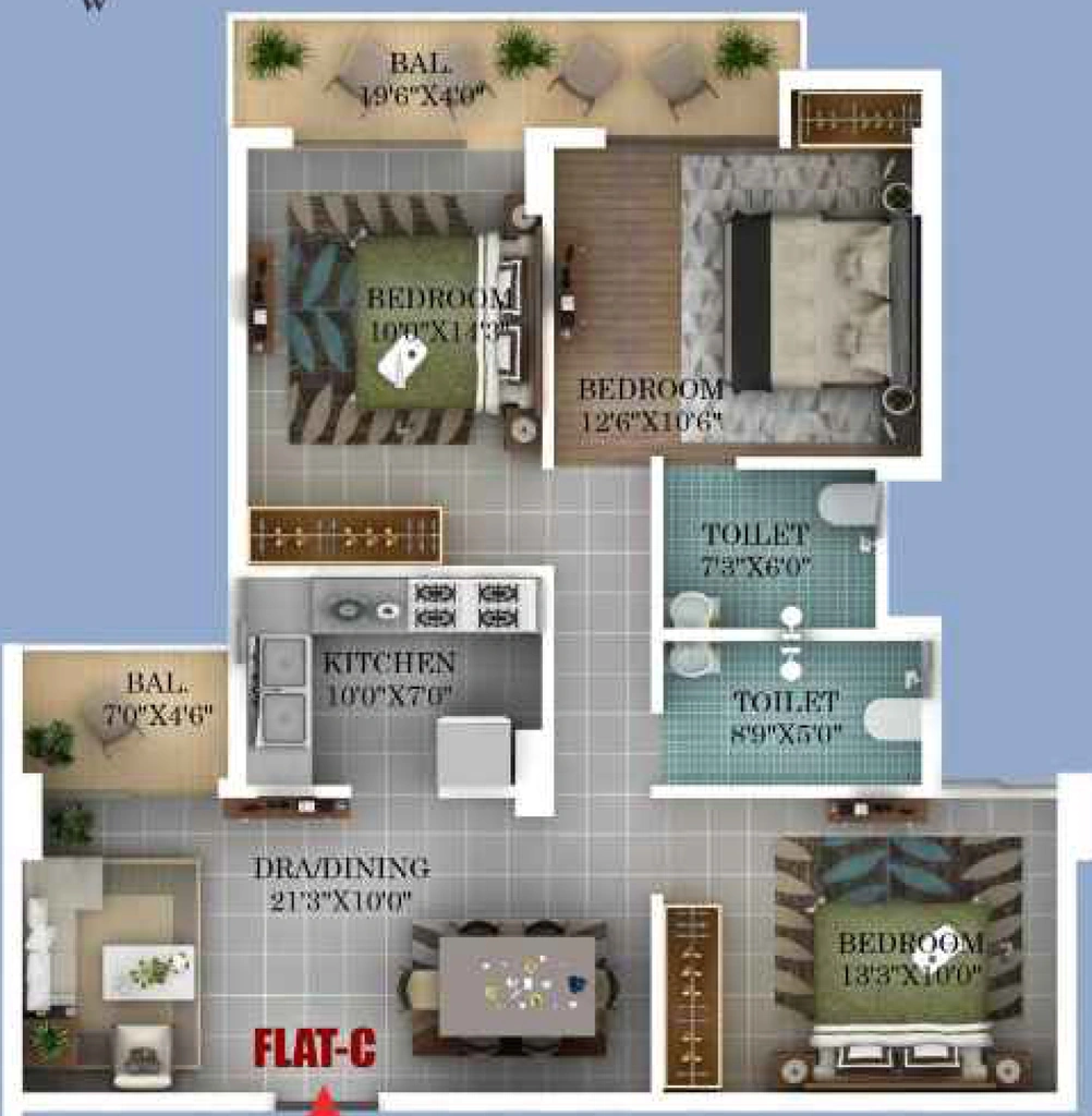 3 BHK Flat in Hritam Ram Rupa Height in Tupudana, Ranchi - Image 904830