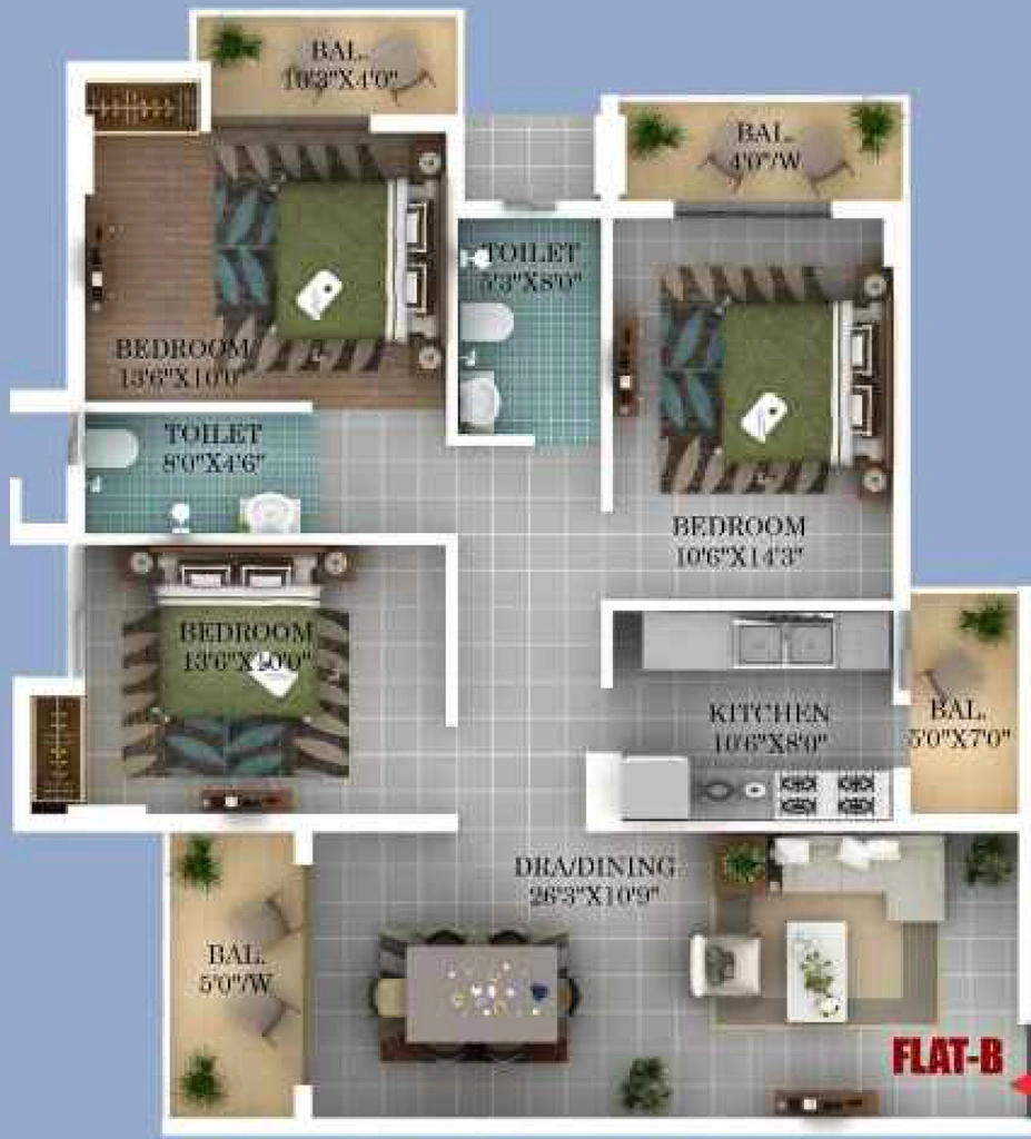 3 BHK Flat in Hritam Ram Rupa Height in Tupudana, Ranchi - Image 904832