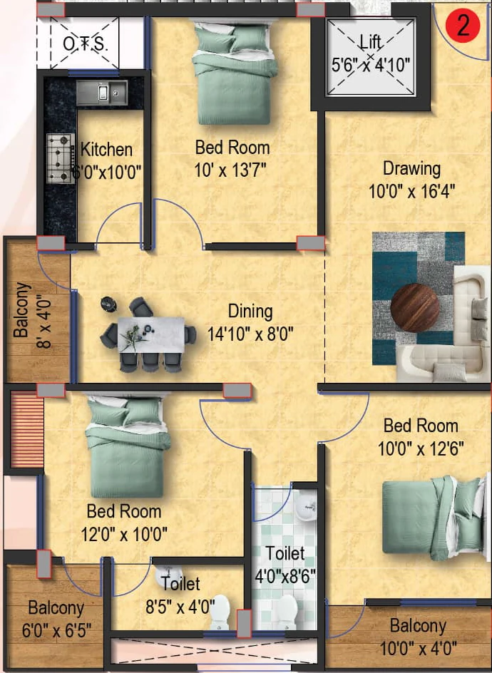 3 BHK Flat in Nirman Pratibha Enclave in Bariatu, Ranchi - Image 904858