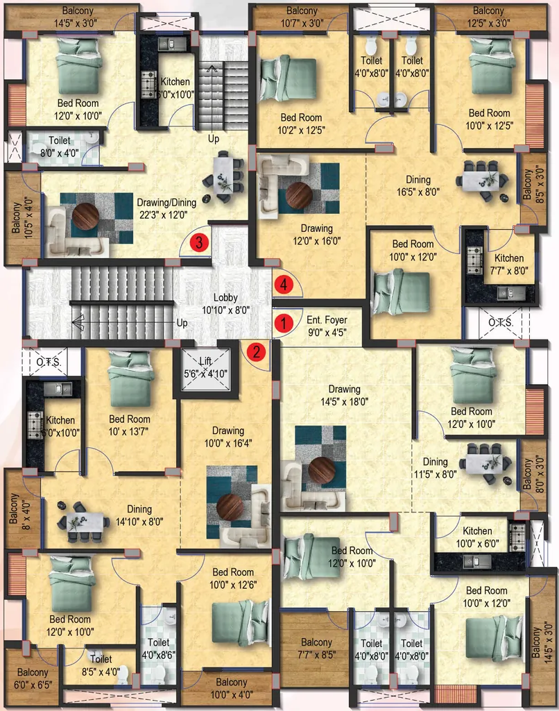 Floor Plan of Nirman Pratibha Enclave in Bariatu, Ranchi - Image 372924