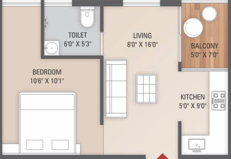 1 BHK Flat in Panchmukhi Heights in Bariatu, Ranchi - Image 904862
