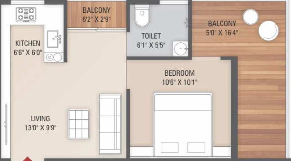 1 BHK Flat in Panchmukhi Heights in Bariatu, Ranchi - Image 904863