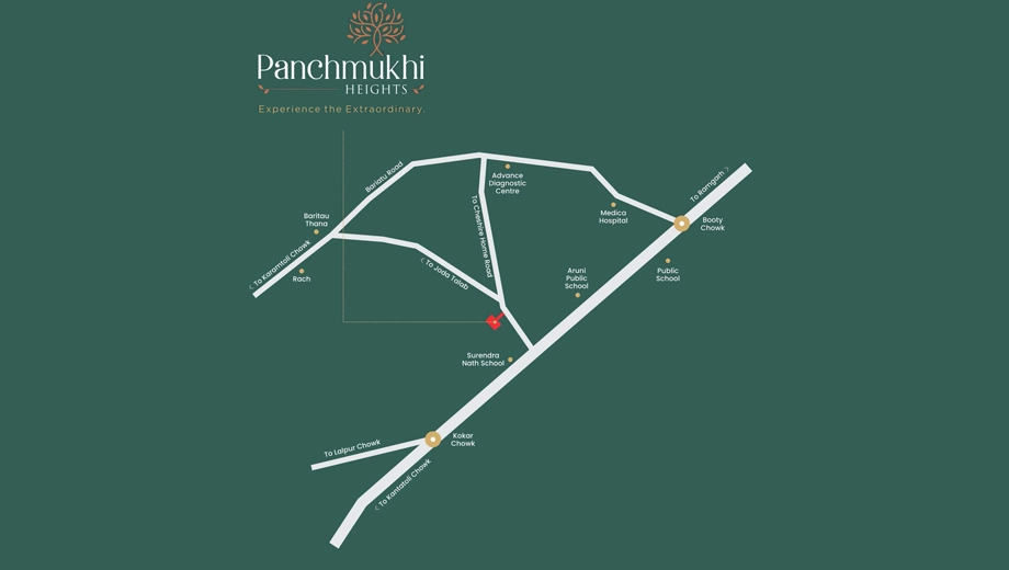 Location of Panchmukhi Heights in Bariatu, Ranchi - Image 372937