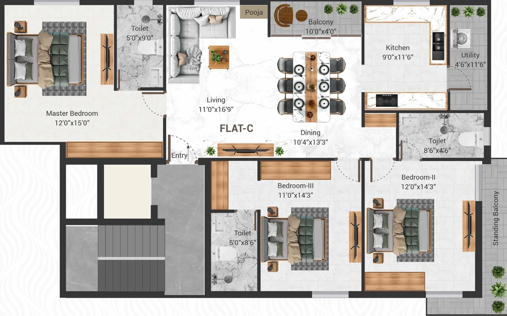 3 BHK Flat in Legendary Bliss in T Nagar, Chennai - Image 904871