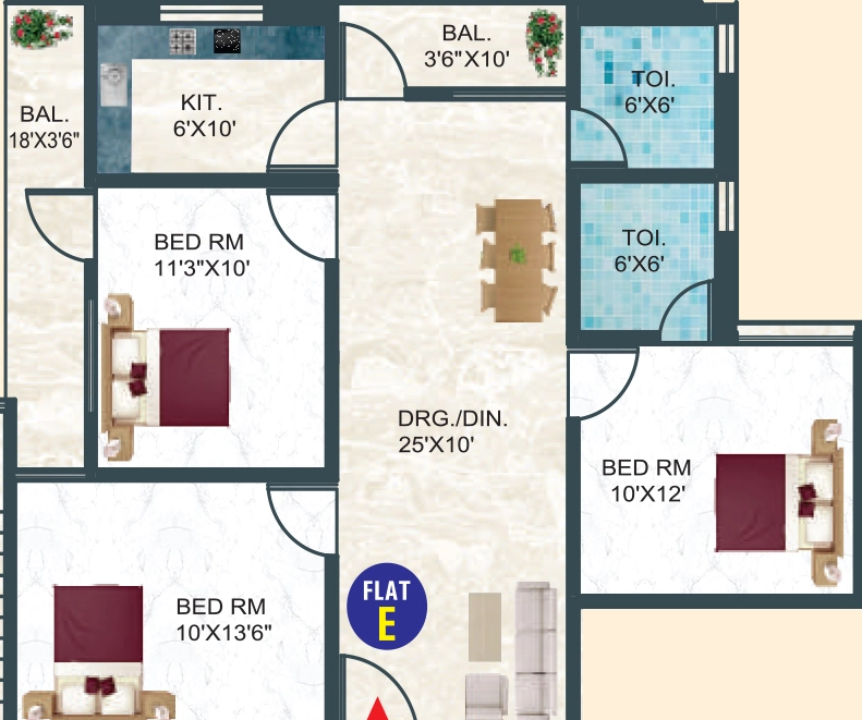 3 BHK Flat in Pawani Muskan Enclave in Pundag, Ranchi - Image 904868