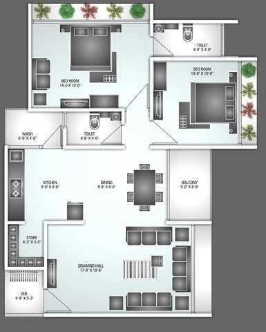 2 BHK Flat in Devnandan Summit in Sargasan, Gandhinagar - Image 905471