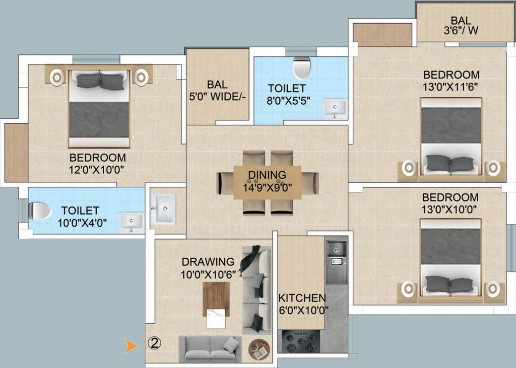 3 BHK Flat in Prayas Sharda Enclave in Tupudana, Ranchi - Image 904875