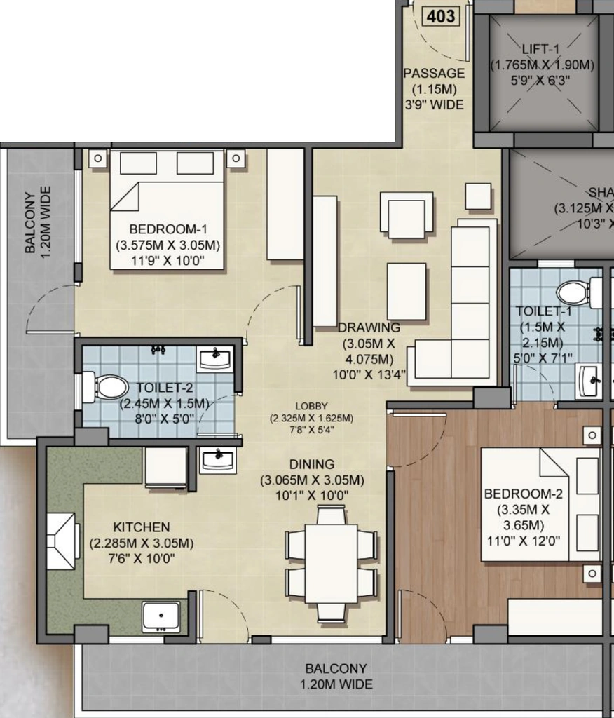 2 BHK Flat in Sarjom Vishwakarma Heights in Tupudana, Ranchi - Image 904892