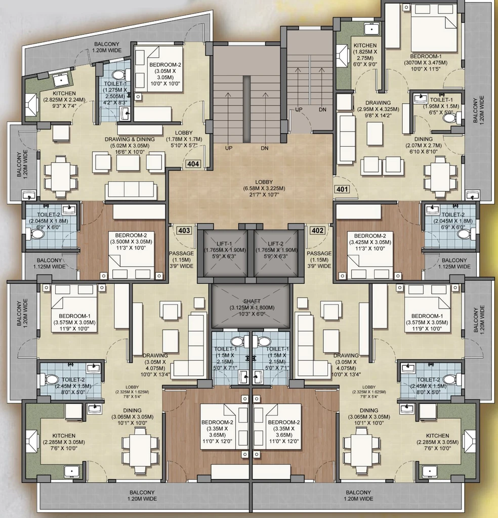 Floor Plan of Sarjom Vishwakarma Heights in Tupudana, Ranchi - Image 373043