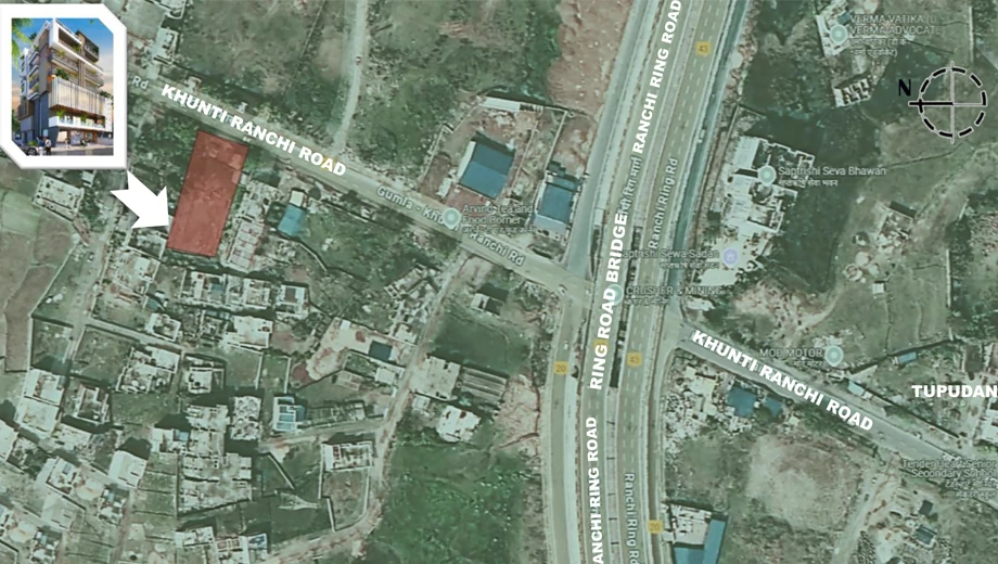 Location of Sarjom Vishwakarma Heights in Tupudana, Ranchi - Image 373042
