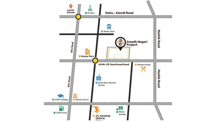 Location of Chopra Awadh Nagari in Pimpri Chinchwad, Pune - Image 381260