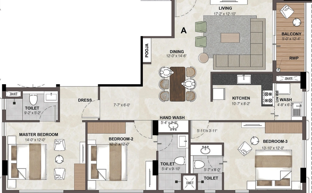 3 BHK Flat in Etica Malar in MRC Nagar, Chennai - Image 904914