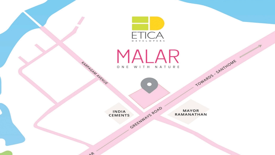 Location of Etica Malar in MRC Nagar, Chennai - Image 373064