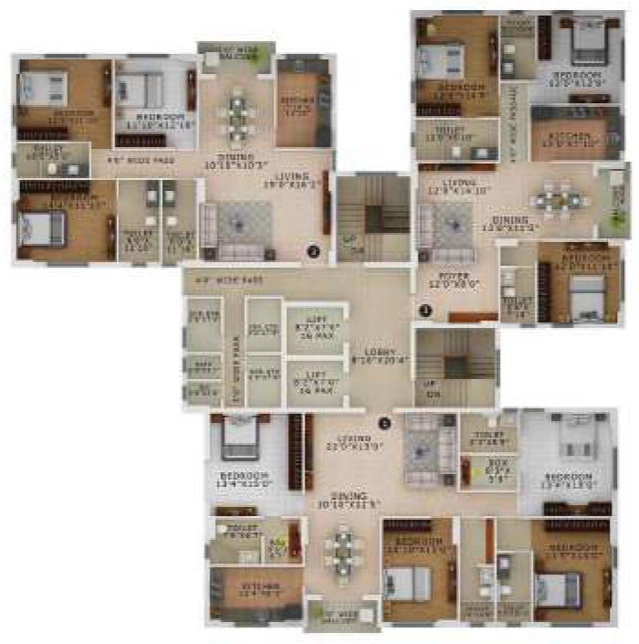Floor Plan of Sharda Astor Green in Kanke, Ranchi - Image 373864
