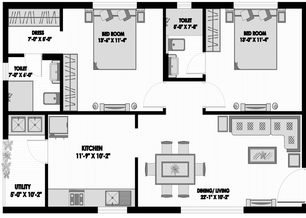 2 BHK Flat in Karni Florenza in Attapur, Hyderabad - Image 905212