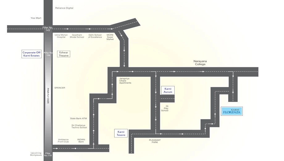 Location of Karni Florenza in Attapur, Hyderabad - Image 373653