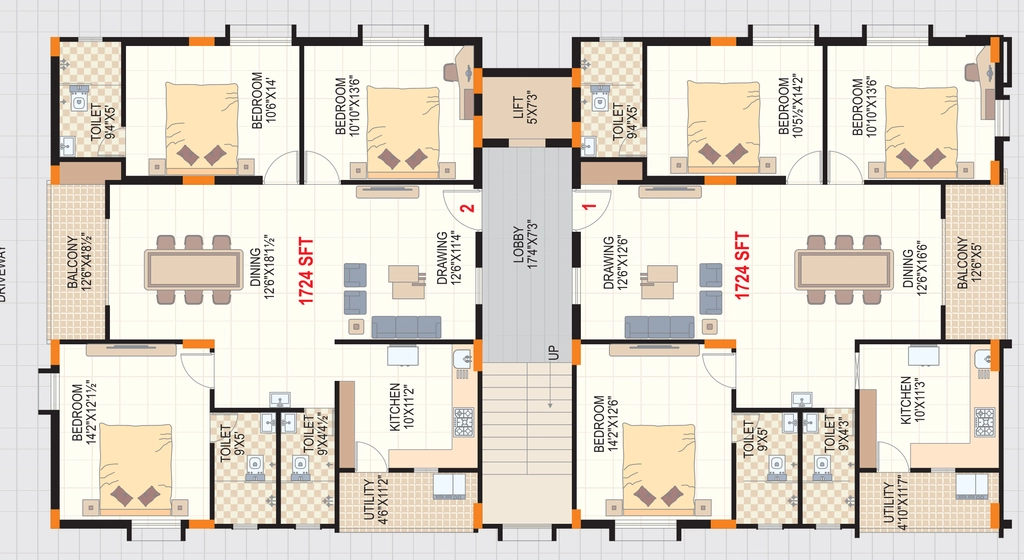 Floor Plan of Manisha Dharam Vatika in Masab Tank, Hyderabad - Image 373663