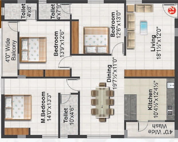 3 BHK Flat in Rahul Grandeur in Attapur, Hyderabad - Image 905238