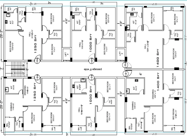 Floor Plan of Mizaan Residency in Tolichowki, Hyderabad - Image 373737