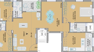 3 BHK Flat in Aavaasa Anugraha in Besant Nagar, Chennai - Image 904923