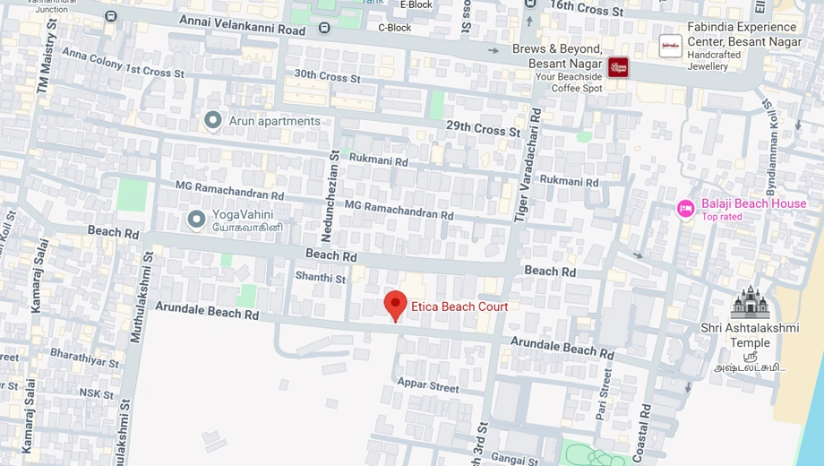 Location of Etica Beach Court in Besant Nagar, Chennai - Image 373101
