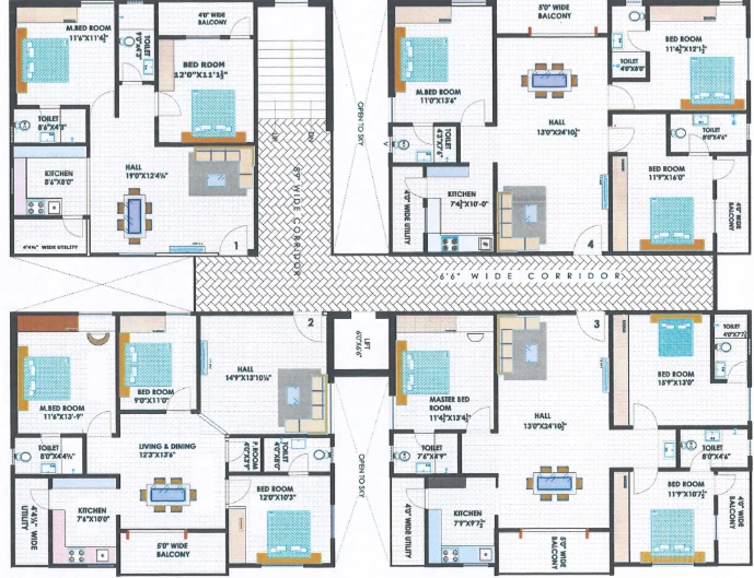 Floor Plan of Sita Pramod Elite in Attapur, Hyderabad - Image 373893