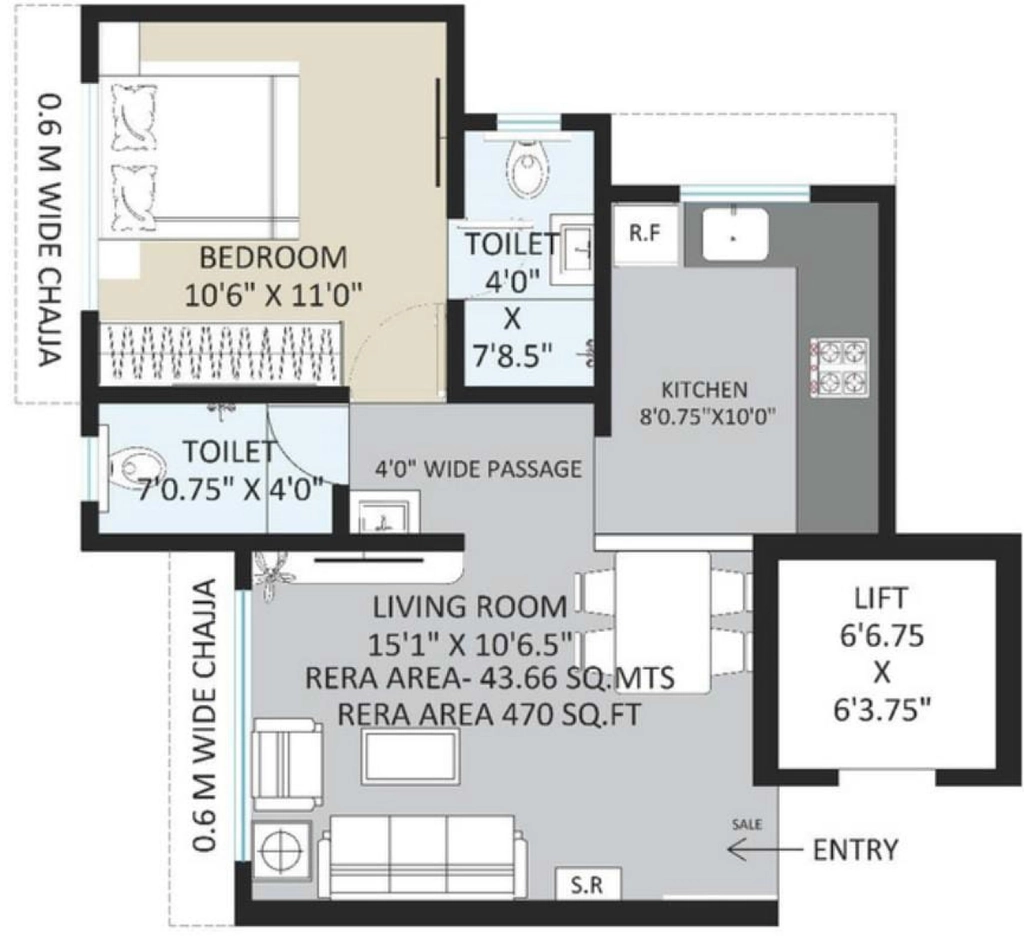1 BHK Flat in Charkop Ramvijay CHS in Kandivali West, Mumbai - Image 907563