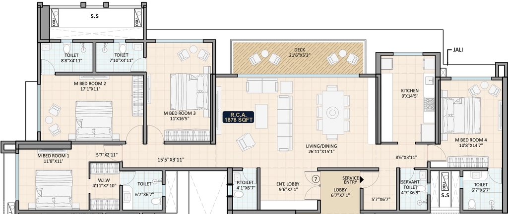 4 BHK Flat in Je And Vee Shree Gopaldham in Kandivali West, Mumbai - Image 905170