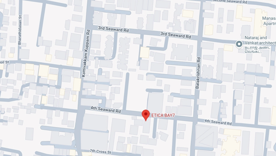 Location of Etica Bay 7 in Thiruvanmiyur, Chennai - Image 373117
