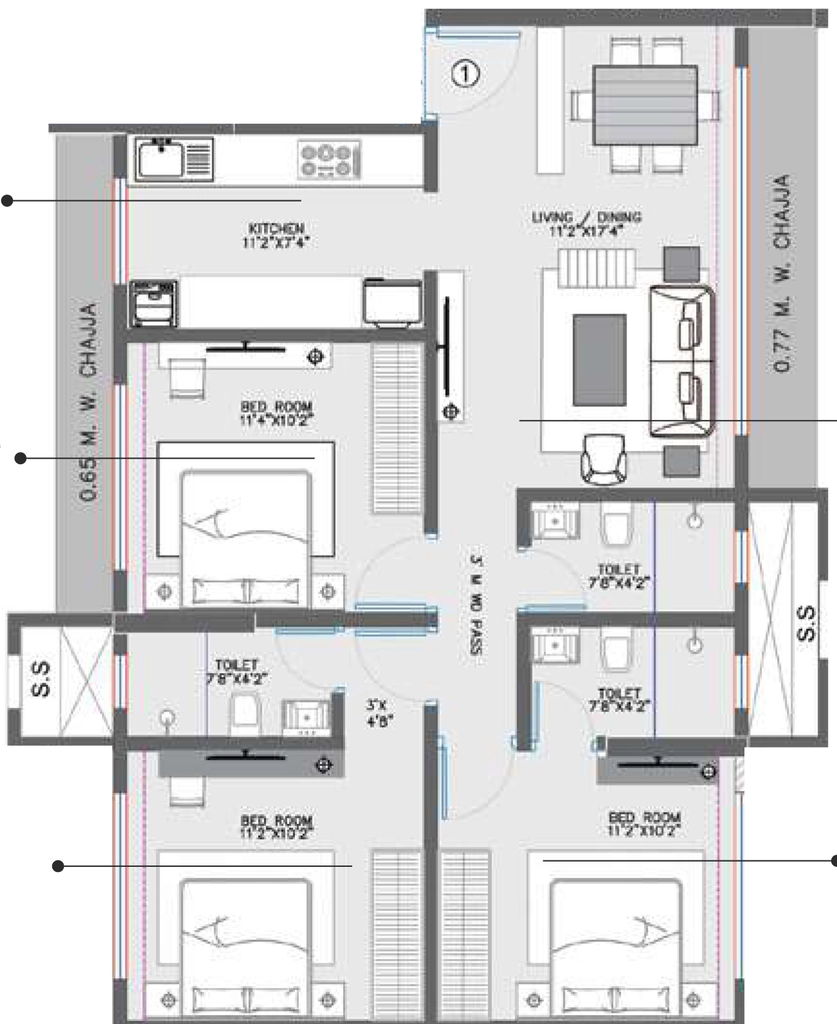 3 BHK Flat in Modirealty Rudraksh in Kandivali West, Mumbai - Image 907567