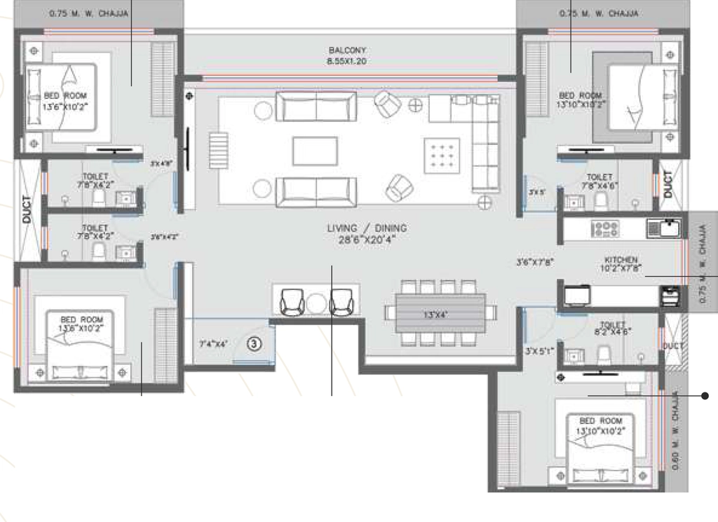 4 BHK Flat in Modirealty Rudraksh in Kandivali West, Mumbai - Image 907569
