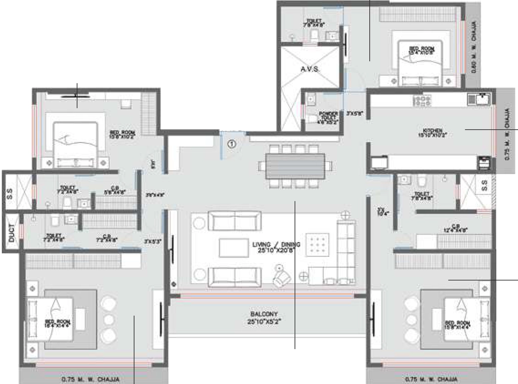 4 BHK Flat in Modirealty Rudraksh in Kandivali West, Mumbai - Image 907570