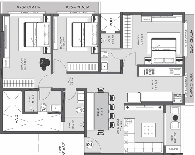 3 BHK Flat in Modirealty Asopalav in Kandivali West, Mumbai - Image 905177