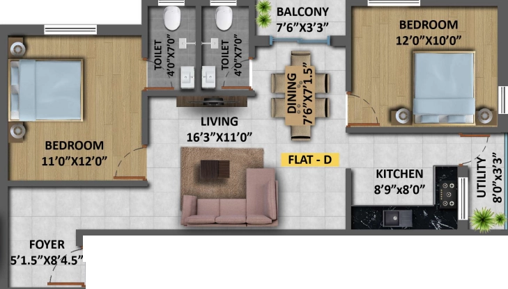 2 BHK Flat in Shree Bala Akshara Aaditri in Porur, Chennai - Image 904940