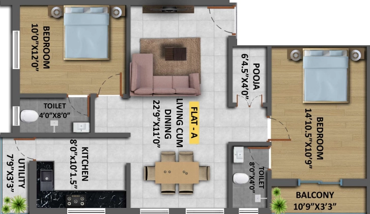 2 BHK Flat in Shree Bala Akshara Aaditri in Porur, Chennai - Image 904941