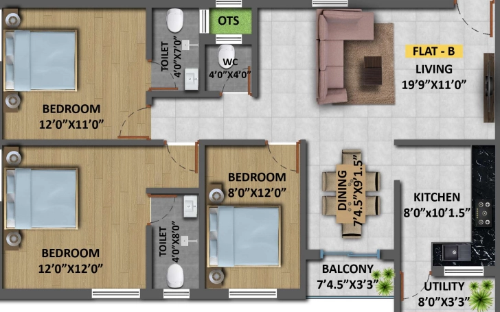 3 BHK Flat in Shree Bala Akshara Aaditri in Porur, Chennai - Image 904943